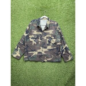 Vintage Army Trouser Shirt Mens Large Button Up 1980s 80s True V Camo Camouflage